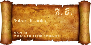 Nuber Bianka névjegykártya